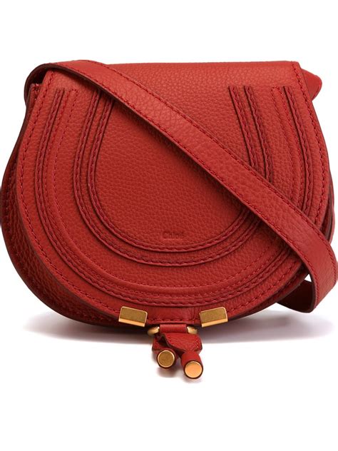 chloe marcie medium crossbody red|chloe marcie saddle bag.